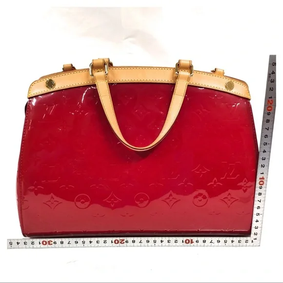 Authantic Louis Vuitton Red and Tan Satchel with Gold Accents - Picture 3 of 16